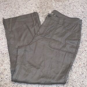 Soft Surroundings Olive Green Soft Straight-leg High-rise Pants. Size 18